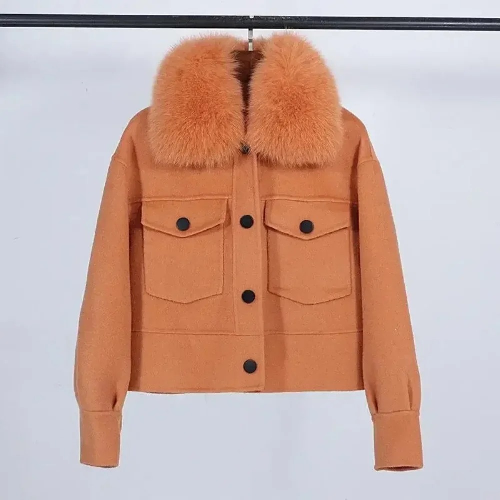 Wool Coat Peacoat - Wool Women Fur Coat New Autumn