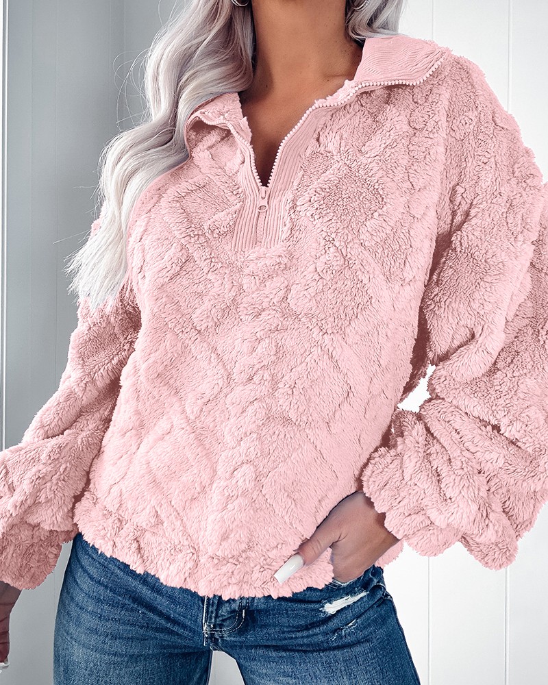 Sherpa Hoodie Fleece - Women Sherpa Fleece Pullover Half Zip