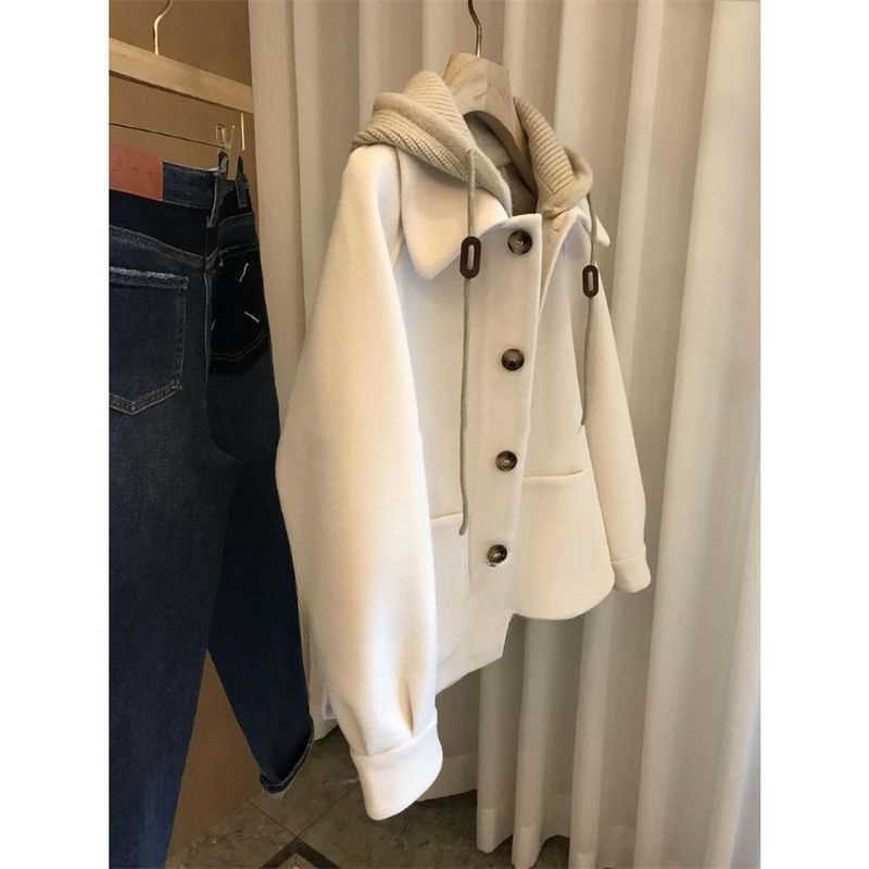 Women's Hooded Woolen Coat 202 - Wool Coat Peacoat recension och pris