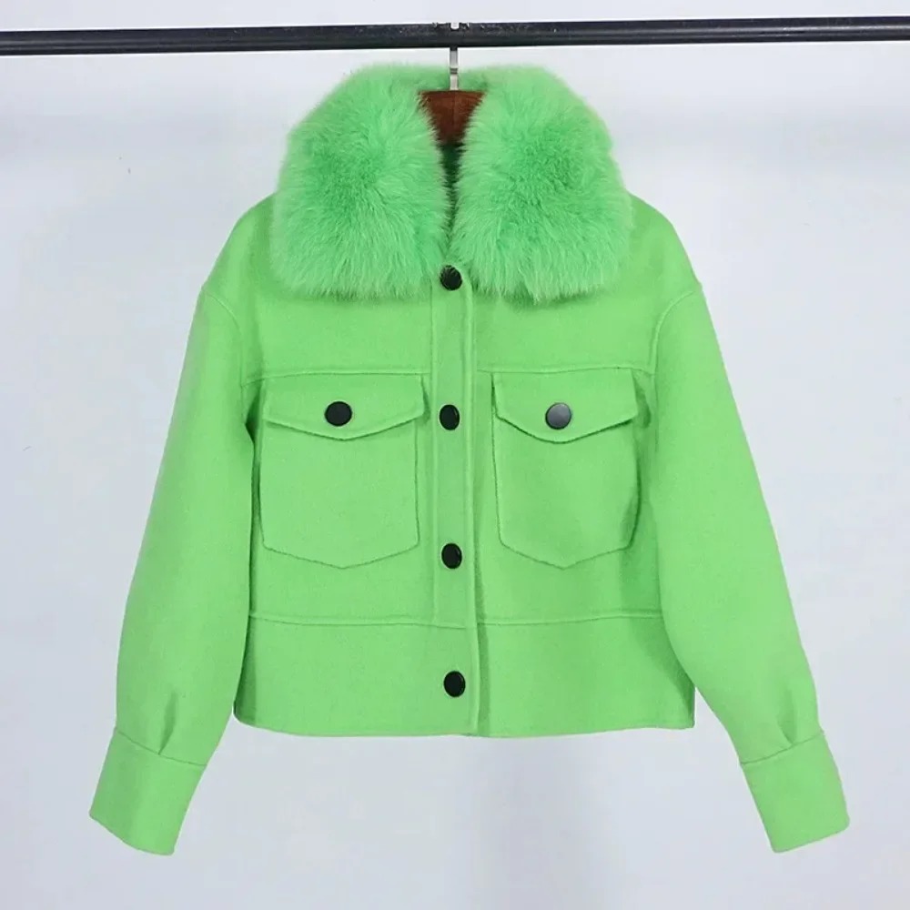 Wool Women Fur Coat New Autumn - Wool Coat Peacoat recension och pris