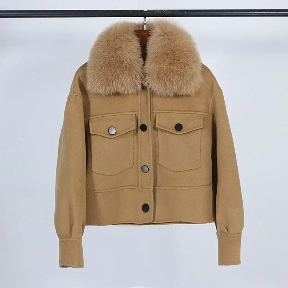 Wool Women Fur Coat New Autumn - Wool Coat Peacoat recension och pris