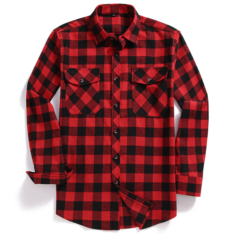 Fall Men's Long-Sleeved Casual - Flannel Shirt Lined recension och pris