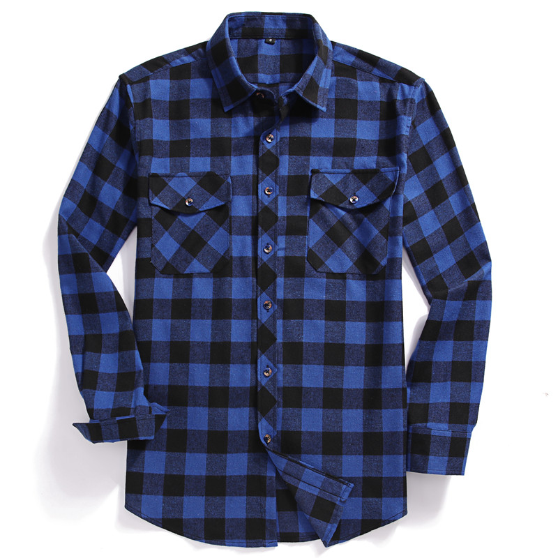 Fall Men's Long-Sleeved Casual - Flannel Shirt Lined recension och pris