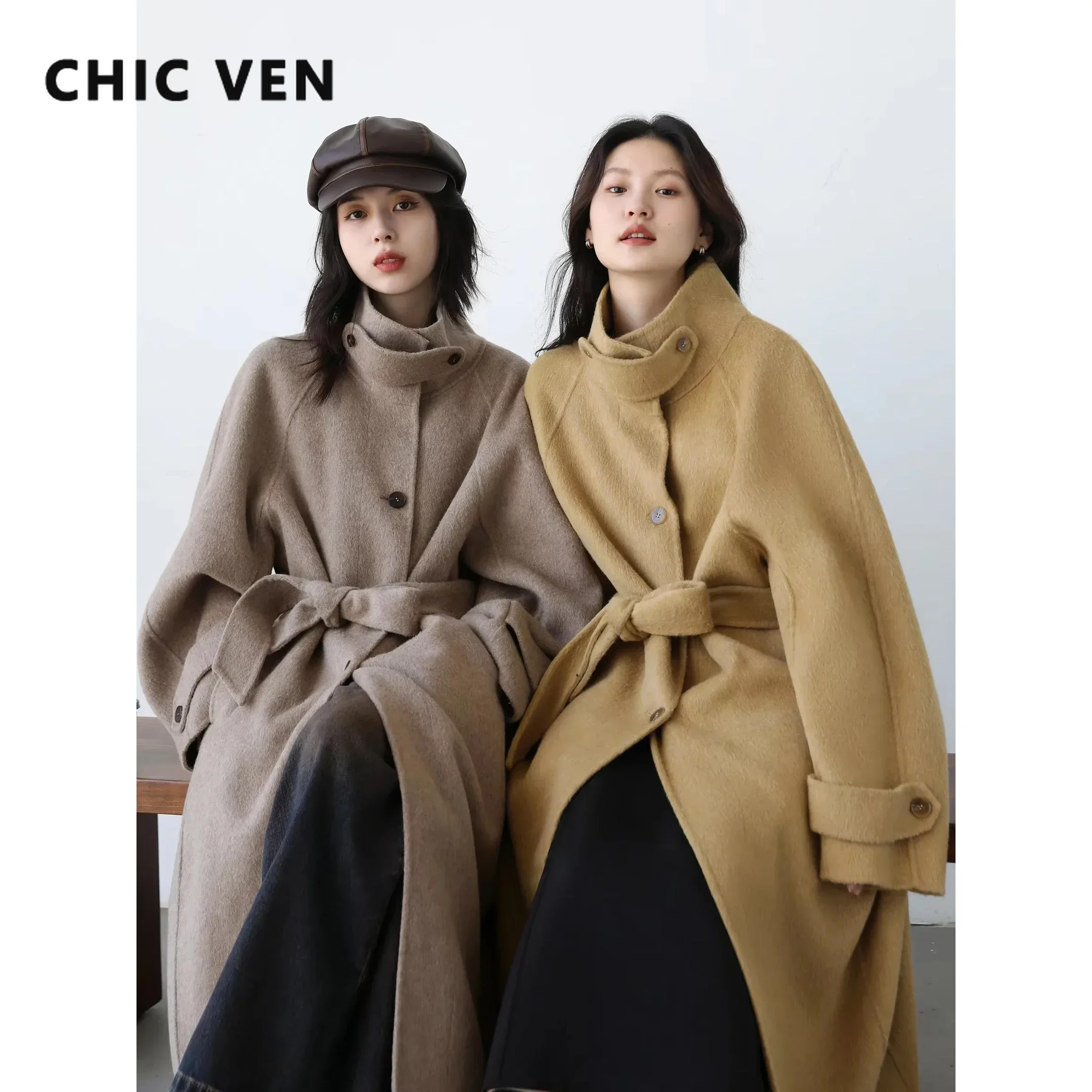 CHIC VEN Korean Women Woolen C - Wool Coat Peacoat recension och pris