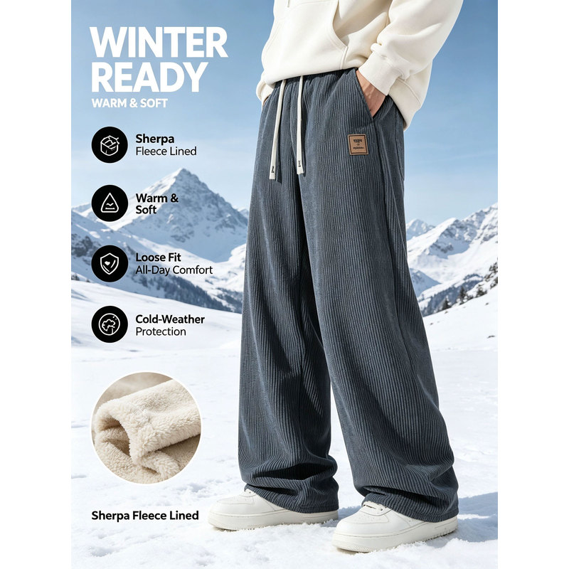 Men's Winter Sports Pants Cord - Corduroy Pant Warm recension och pris
