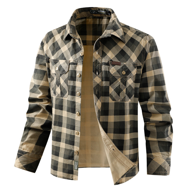 Men's Retro Workwear Checkered - Flannel Shirt Lined recension och pris