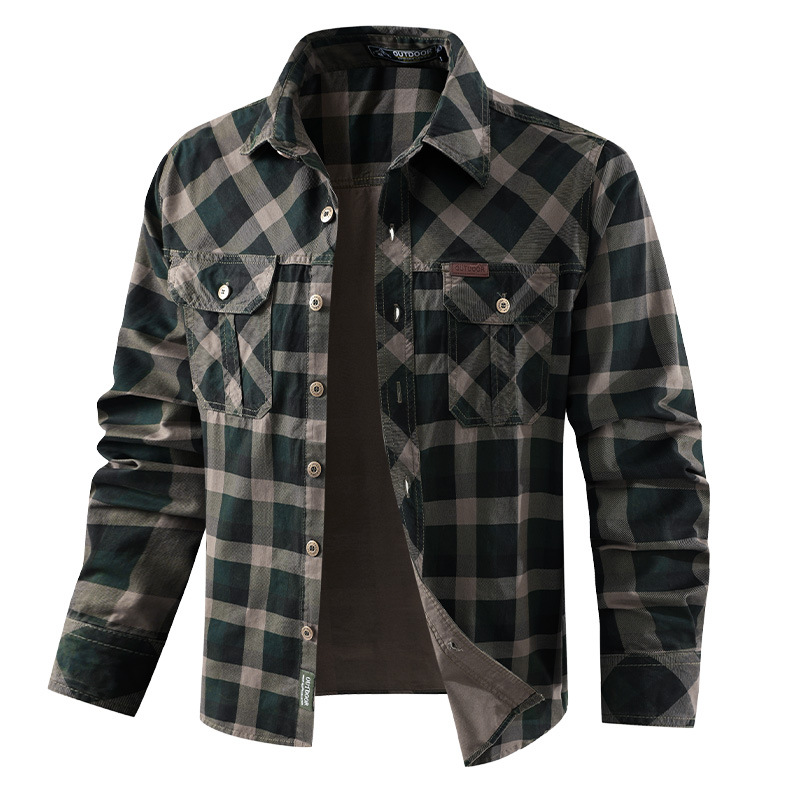 Men's Retro Workwear Checkered - Flannel Shirt Lined recension och pris